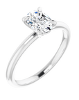 Oval Solitaire Ring Weißgold