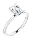 Emerald Solitaire Ring Weißgold