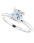 Cushion Solitaire Ring Weißgold