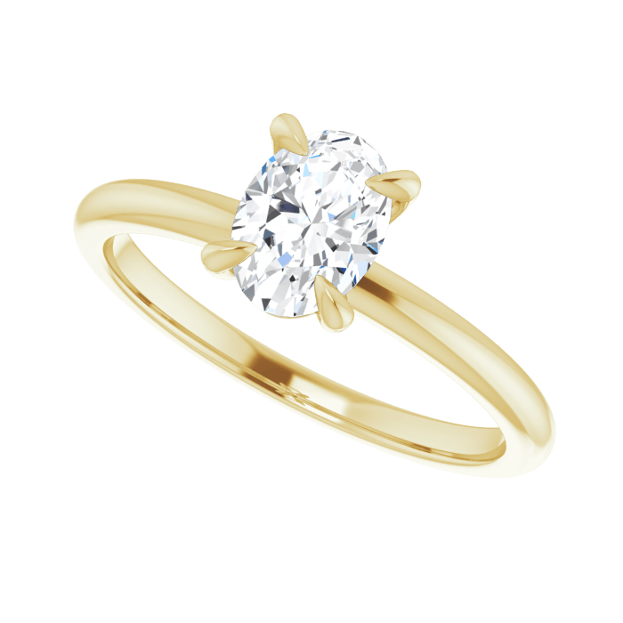 Oval Solitaire Ring Gelbgold