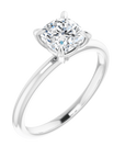 Cushion Solitaire Ring Weißgold