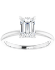 Emerald Solitaire Ring Weißgold