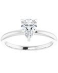 Tropfen Solitaire Ring Weißgold