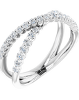Criss-Cross Diamantring Weißgold