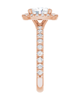 Halo Ring Oval Roségold