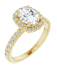 Halo Ring Oval Gelbgold