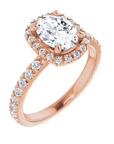 Halo Ring Oval Roségold