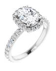 Halo Ring Oval Weissgold