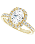 Halo Ring Oval Gelbgold