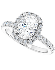 Halo Ring Oval Weissgold