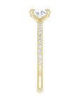 Oval Pavé Solitaire Ring Gelbgold
